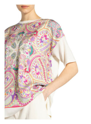 Etro T-Shirt Im Materialmix Mit Seide rosa