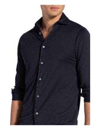 Fedeli Jersey-Hemd Jason Slim Fit blau