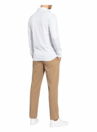 Fedeli Jersey-Hemd Jason Slim Fit weiss