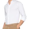Fedeli Jersey-Hemd Jason Slim Fit weiss