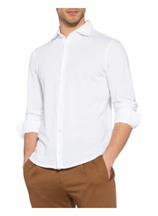 Fedeli Piquéhemd Steve Slim Fit weiss