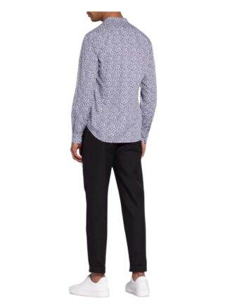 Fil Noir Hemd Ancona Slim Fit Mit Stehkragen blau