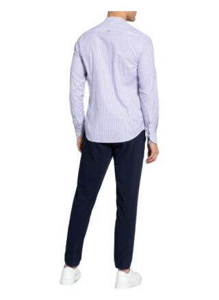Fil Noir Hemd Fabio Shaped Fit Mit Stehkragen blau
