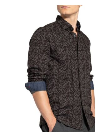 Fil Noir Hemd Roma Shaped Fit rot