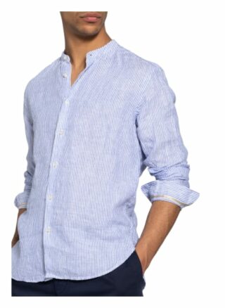 Fil Noir Hemd Shaped Fit Mit Stehkragen blau