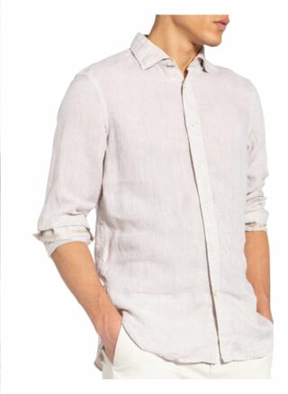 Fil Noir Leinenhemd Shaped Fit beige