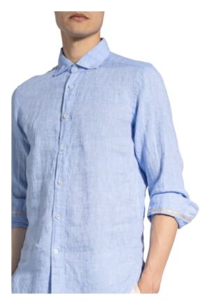 Fil Noir Leinenhemd Shaped Fit blau
