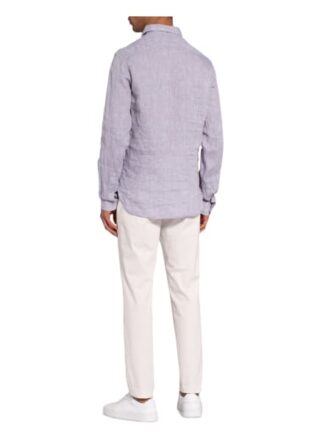 Fil Noir Leinenhemd Shaped Fit grau