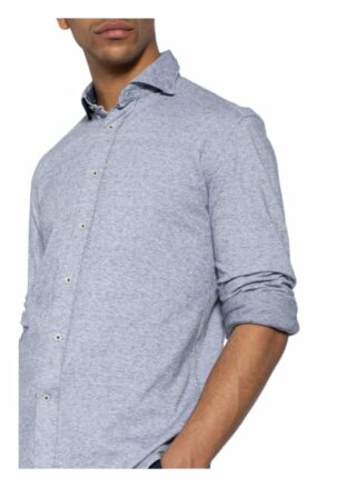 Fil Noir Piquéhemd Giuseppe Shaped Fit blau