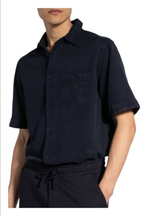 Filippa K M.Owen Kurzarm-Hemd Herren, Blau