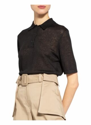 Filippa K Poloshirt Angeline Aus Leinen schwarz