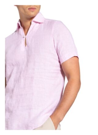 FINAMORE 1925 Tokyo Kurzarm-Hemd Herren, Pink