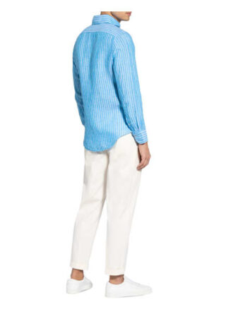 Finamore 1925 Leinenhemd Slim Fit blau