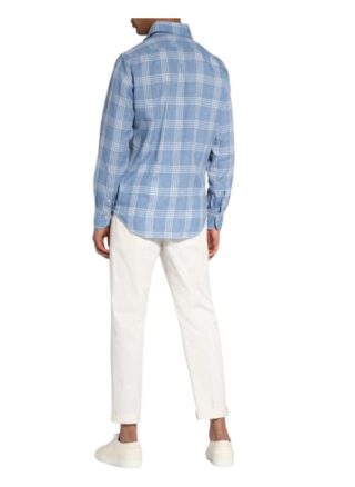 Finamore 1925 Leinenhemd Tokyo Slim Fit blau