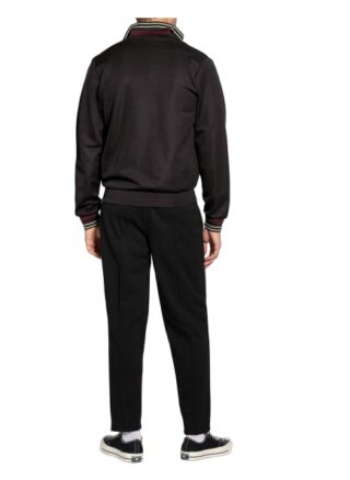 Fred Perry Piqué-Sweatjacke schwarz