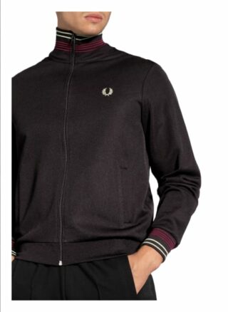 Fred Perry Piqué-Sweatjacke schwarz