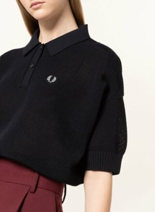 Fred Perry Strick-Poloshirt blau