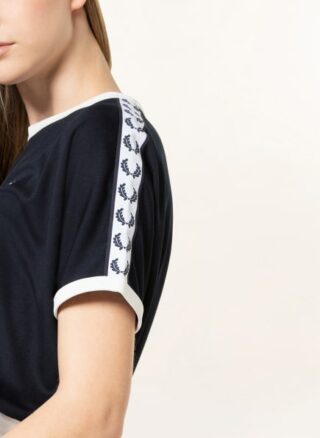 Fred Perry T-Shirt Mit Galonstreifen blau