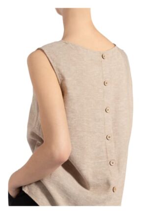 Freequent Top Fqlavara Mit Leinen beige