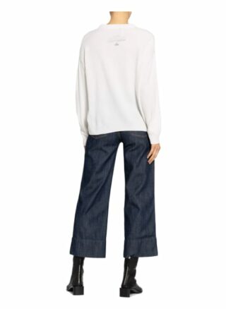 Frogbox Pullover Mit Schmucksteinbesatz weiss