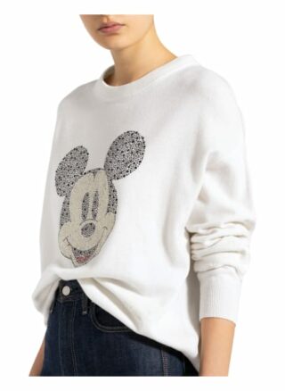 Frogbox Pullover Mit Schmucksteinbesatz weiss