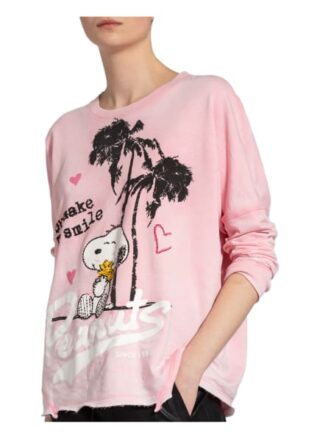 Frogbox Sweatshirt Mit Schmucksteinbesatz rosa