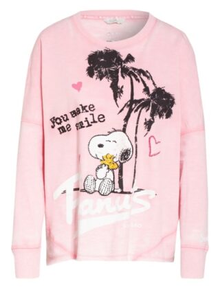 Frogbox Sweatshirt Mit Schmucksteinbesatz rosa
