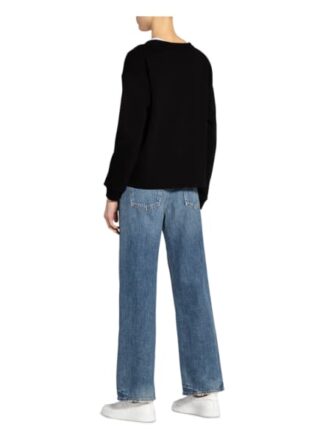 Frogbox Sweatshirt Mit Schmucksteinbesatz schwarz