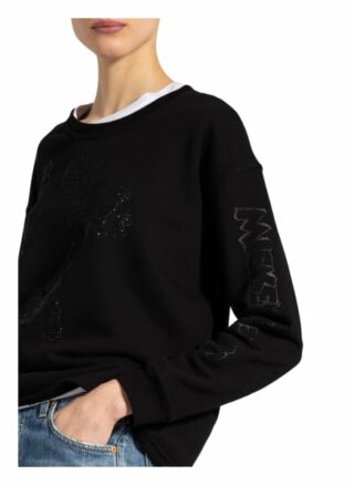 Frogbox Sweatshirt Mit Schmucksteinbesatz schwarz