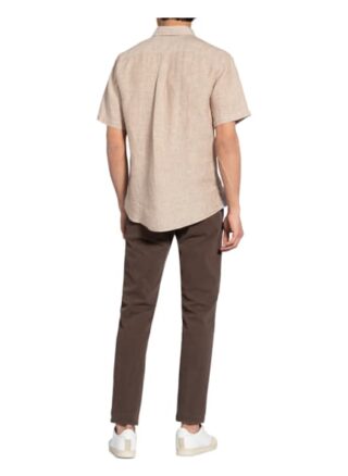 Fynch-Hatton Kurzarm-Hemd Slim Fit Aus Leinen beige