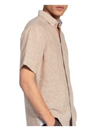 Fynch-Hatton Kurzarm-Hemd Slim Fit Aus Leinen beige