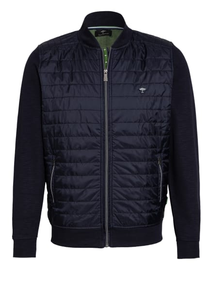 Fynch-Hatton Strickjacke Im Materialmix blau Fynch-Hatton Strickjacke Im Materialmix blau