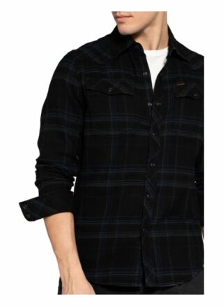 G-Star Raw Flanellhemd Slim Fit schwarz