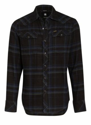 G-Star Raw Flanellhemd Slim Fit schwarz