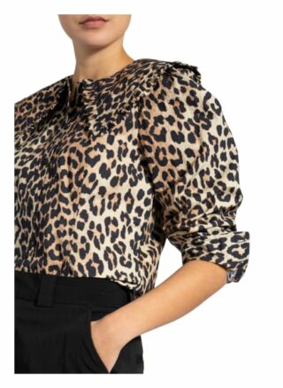 Ganni Bluse Mit Rüschenbesatz schwarz