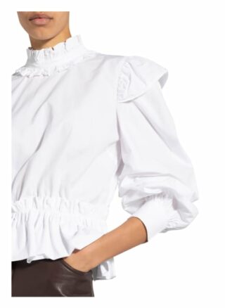 Ganni Blusenshirt Mit Volants weiss