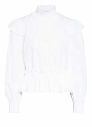 Ganni Blusenshirt Mit Volants weiss