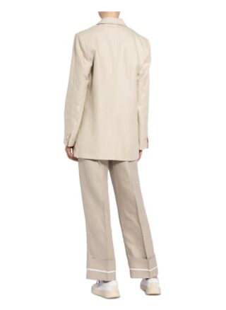 Ganni Oversized-Blazer Aus Leinen beige