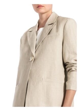 Ganni Oversized-Blazer Aus Leinen beige