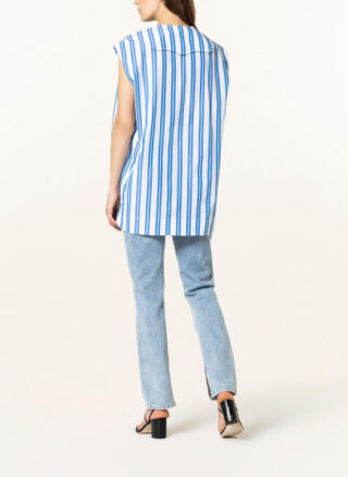 Ganni Oversized-Blusentop weiss