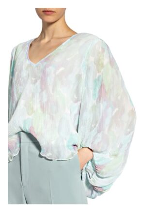 Ganni Plissee-Blusenshirt weiss