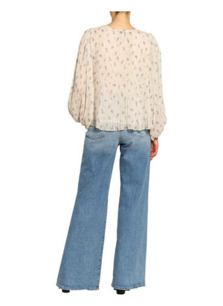 Ganni Plisseebluse beige