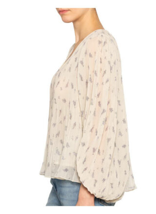 Ganni Plisseebluse beige