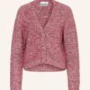 Ganni Strickjacke Mit Glitzergarn rosa