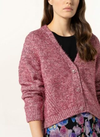 Ganni Strickjacke Mit Glitzergarn rosa