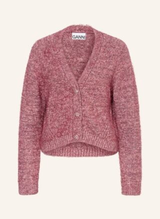 Ganni Strickjacke Mit Glitzergarn rosa
