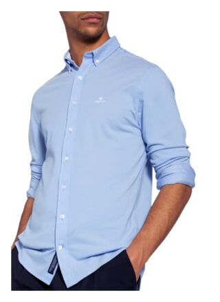 Gant Piqué-Hemd Regular Fit blau