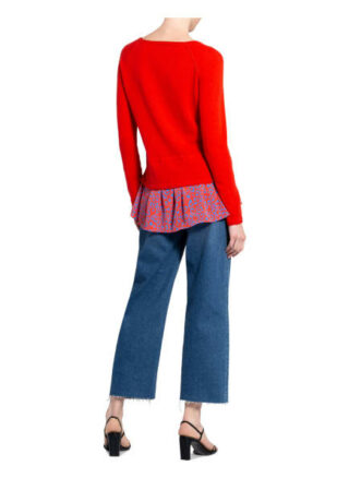 Grace Pullover Mit Cashmere Im Materialmix rot