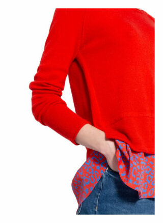 Grace Pullover Mit Cashmere Im Materialmix rot