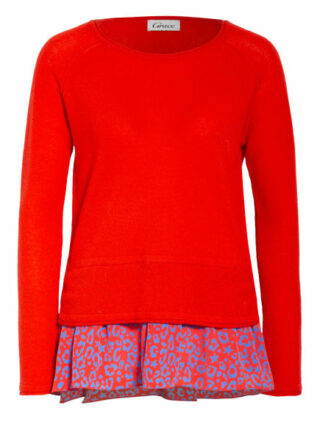 Grace Pullover Mit Cashmere Im Materialmix rot